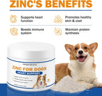 Zinc para Perros - Suplemento de Apoyo Cardíaco, Piel y Pelaje, Función Inmune con Biotina, Selenio y Vitaminas