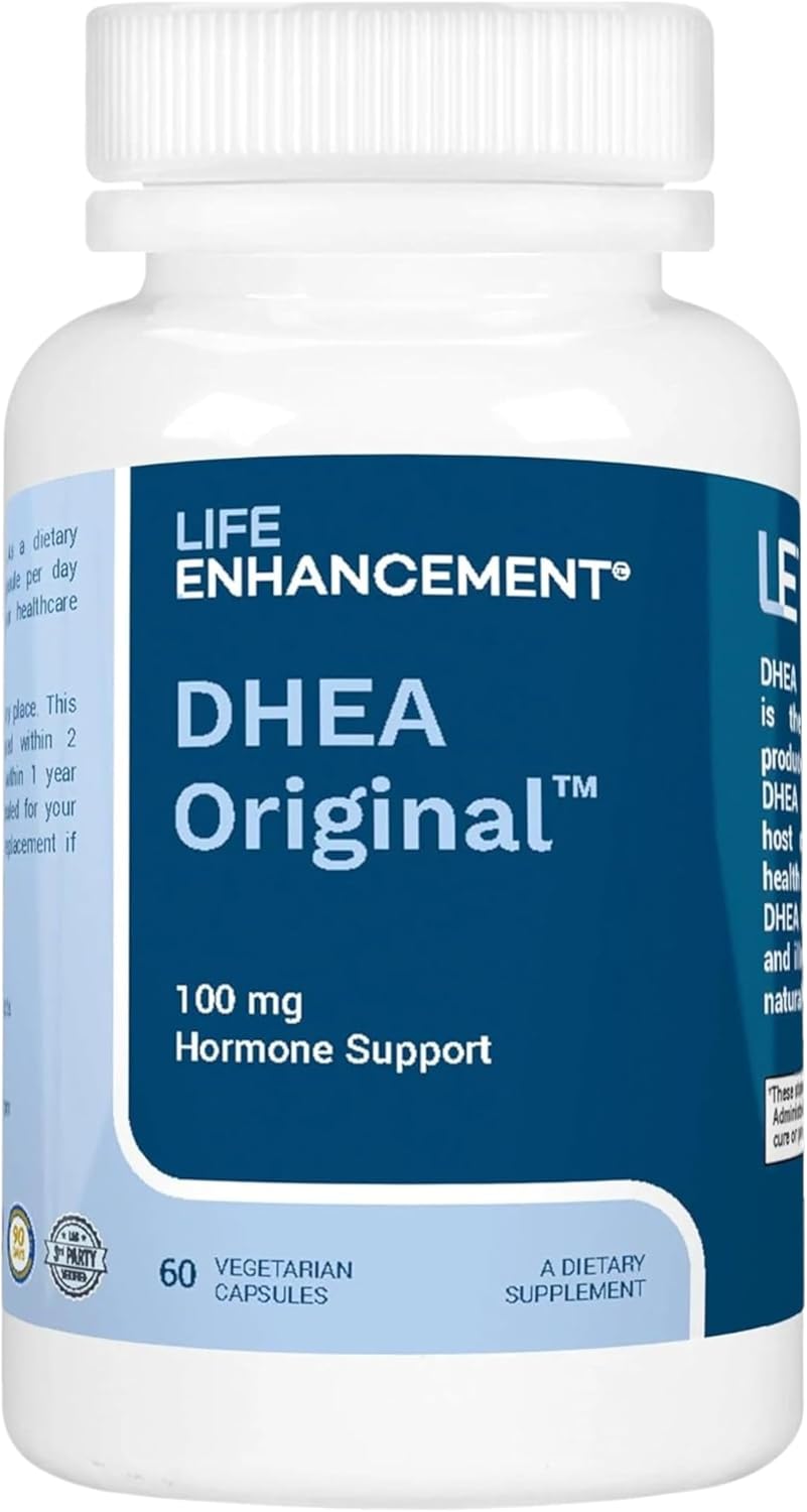 Life Enhancement DHEA Original - 100 mg DHEA + 10 mg Vitamina C - 60 Cápsulas