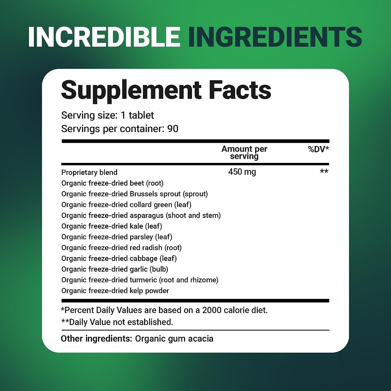 Dr. Berg's Greens Superfood - Comprimidos de Vegetales Crucíferos con 11 Fitonutrientes Orgánicos - 90 Comprimidos