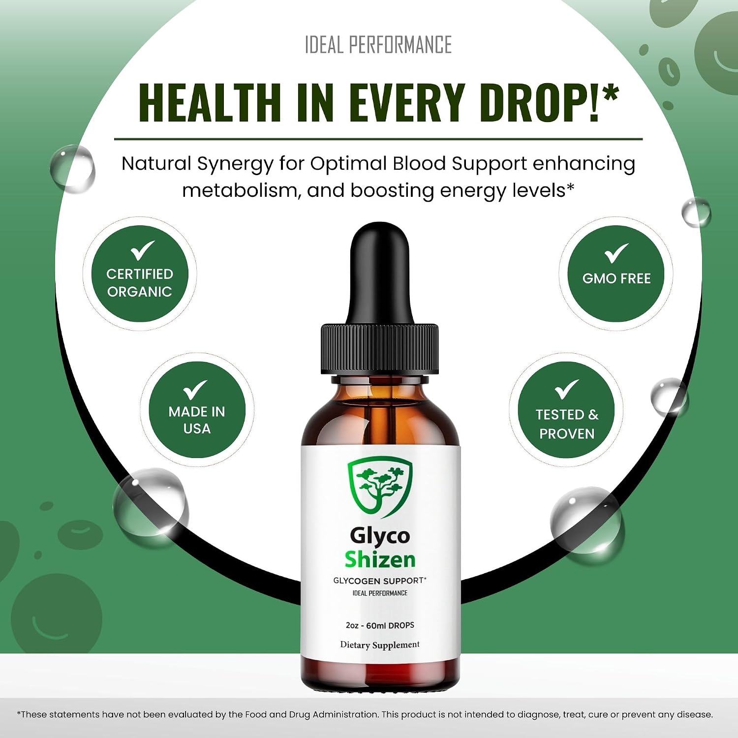 Glyco Shizen Drops - Suplemento Líquido Natural para Niveles Estables y Circulación (5 Pack)
