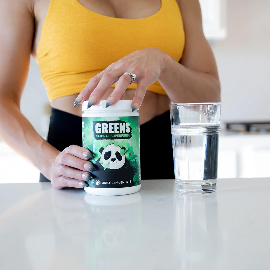 Panda Superfood Greens: Mezcla Natural de Superalimentos con Probióticos y Adaptógenos (Piña, 13.76 oz)