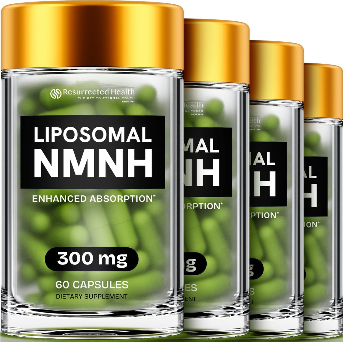 Resurrected Health NMNH Liposomal 300mg – – Alta potencia: 300 mg de NMNH por cápsula, en una dosis fácil de tomar. – Image 1