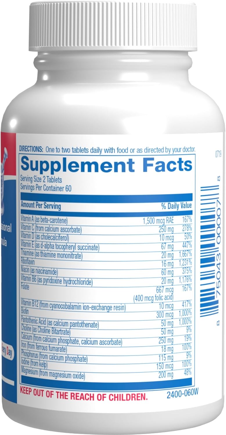 Multivitamínico 30-en-1 con Hierro - Para Mayores de 50, Hombres y Mujeres