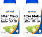 Nutricost Melón Amargo 600mg, 180 Cápsulas (3 Botellas)