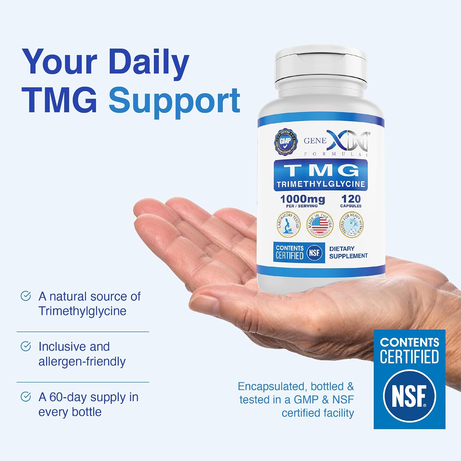 Genex Formulas TMG Suplemento 1000mg (120 Cápsulas)