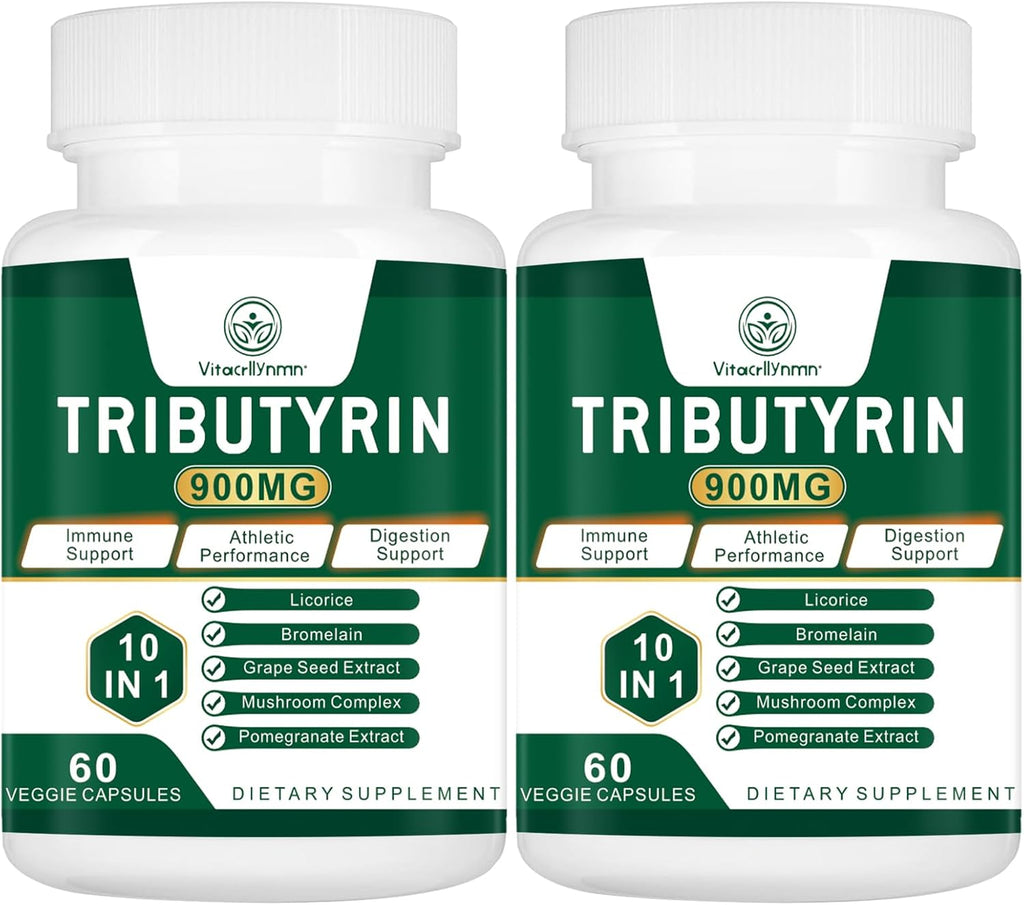 Tributirina 900mg por Cápsula - Precurso de Butirato para Soporte de Barrera Intestinal, 120 Cápsulas