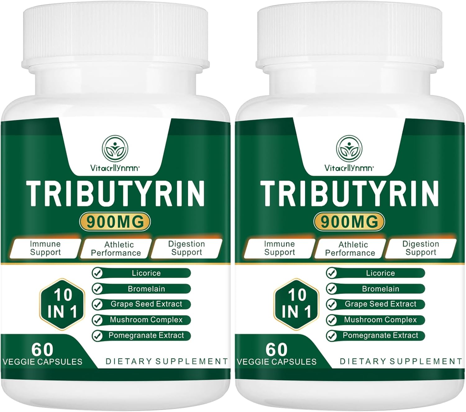 Tributirina 900mg por Cápsula - Precurso de Butirato para Soporte de Barrera Intestinal, 120 Cápsulas