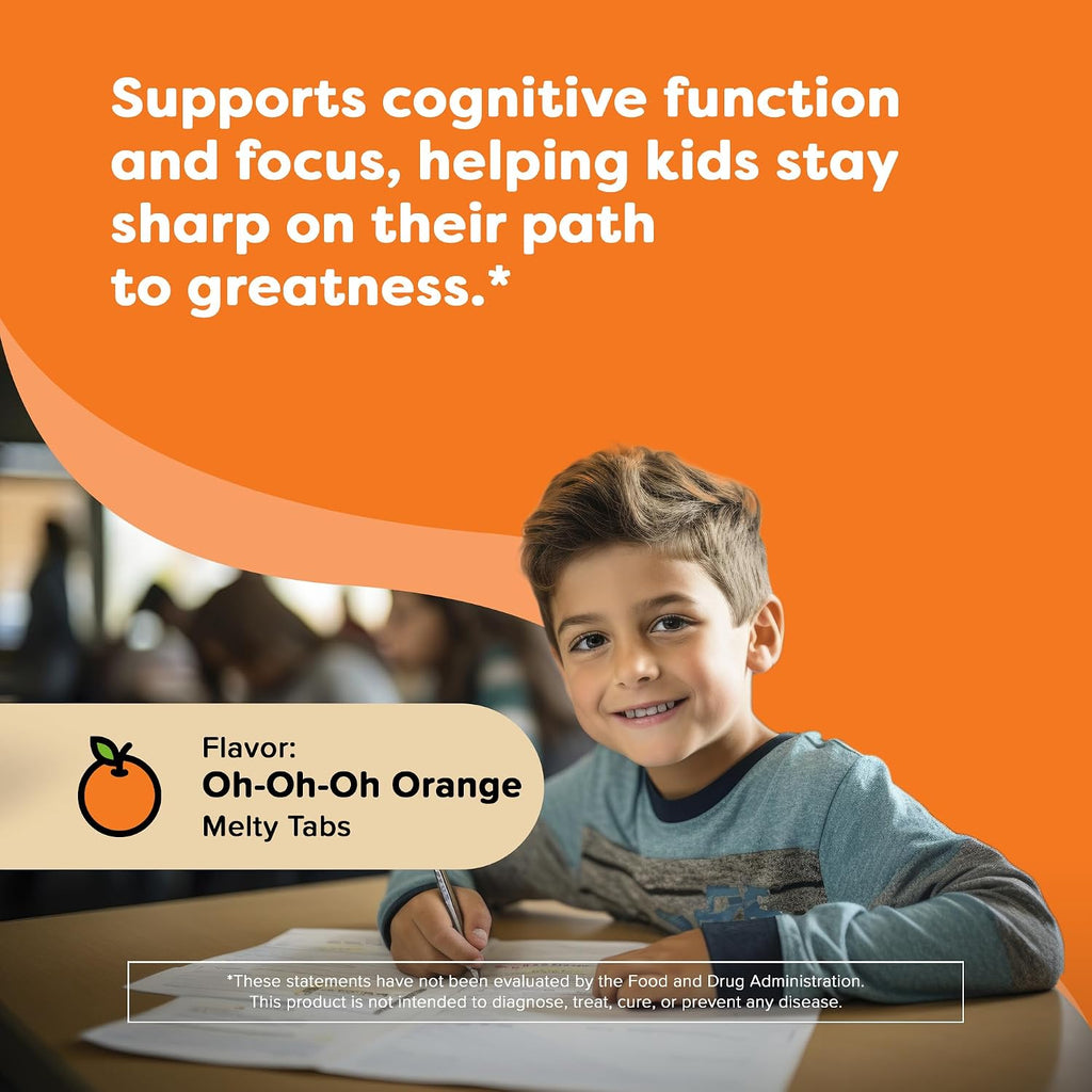 Renzo's Bright & Brainy Vitamina B6, Comprimidos Disolventes para Niños, 60 Unidades, Sabor Naranja Sin Azúcar