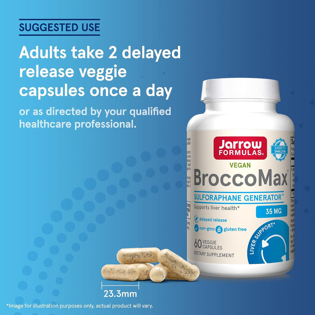 Jarrow Formulas BroccoMax Sulforaphane Generator 35 mg - 60 Cápsulas Vegetales de Liberación Retardada