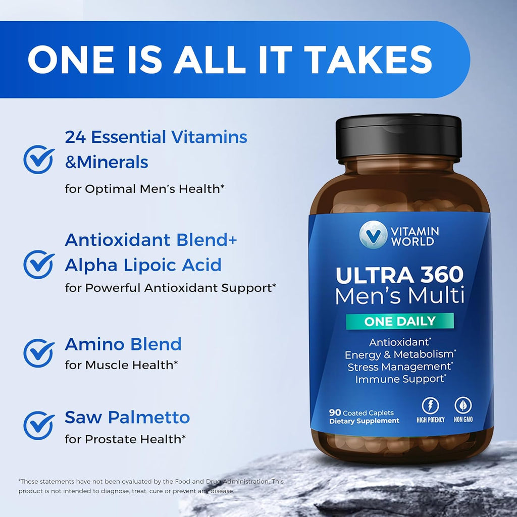 Vitamin World Ultra 360 Multivitamínico para Hombres One Daily, 90 Comprimidos