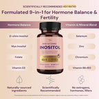 QSTA Myo-Inositol y D-Chiro Inositol 4100mg (Relación 40:1) – Complemento Nutricional para Mujeres con Folato, Vitaminas B6, B12, D3, Zinc y Cromo