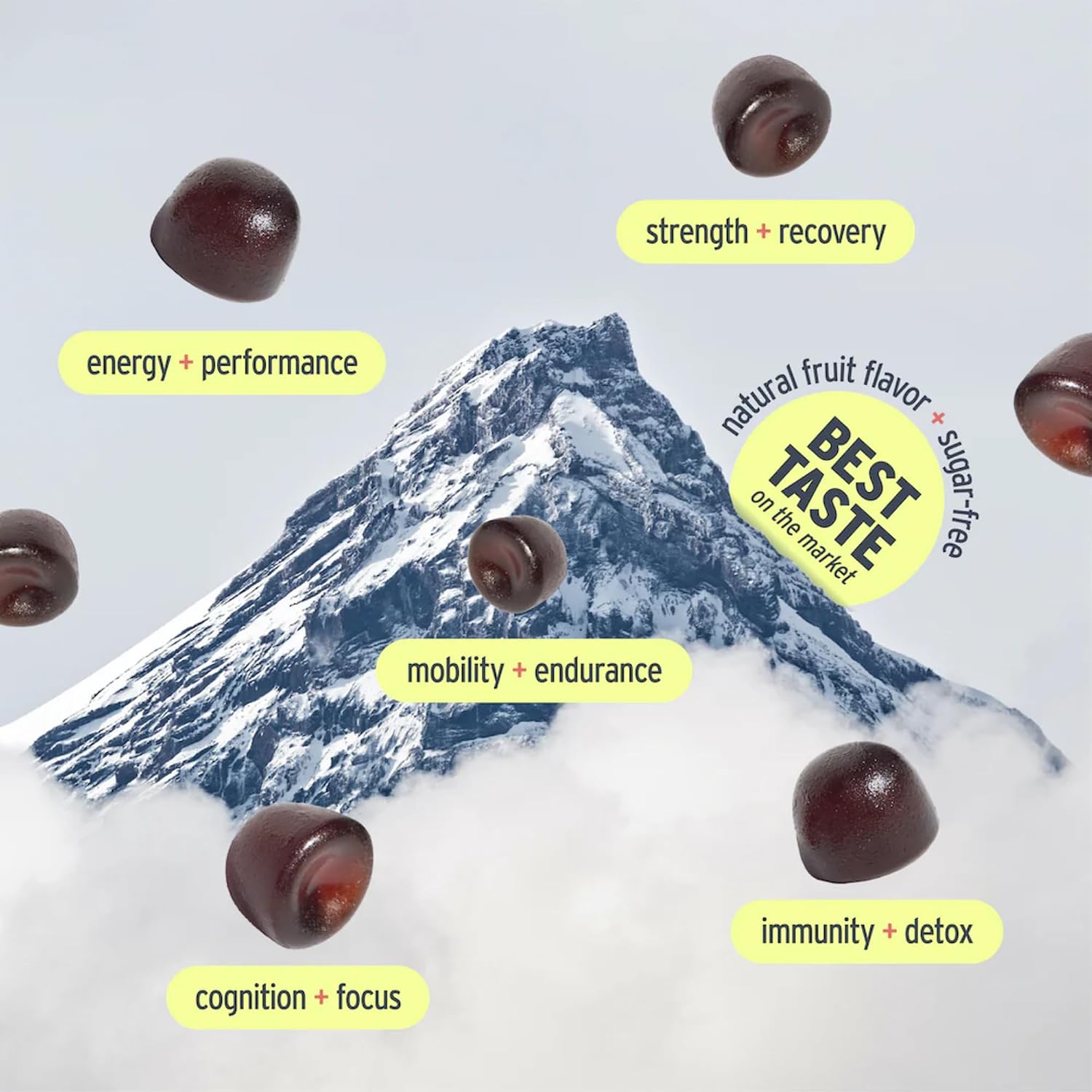 Pink Vitality Gominolas de Shilajit del Himalaya para Fuerza, Energía y Concentración Cognitiva | Sin Azúcar | Vegano | Natural | Sandía