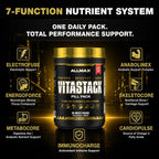 ALLMAX VITASTACK Multivitamin Packs – 30 Sobres Diarios con Omega-3, BCAA y Enzimas