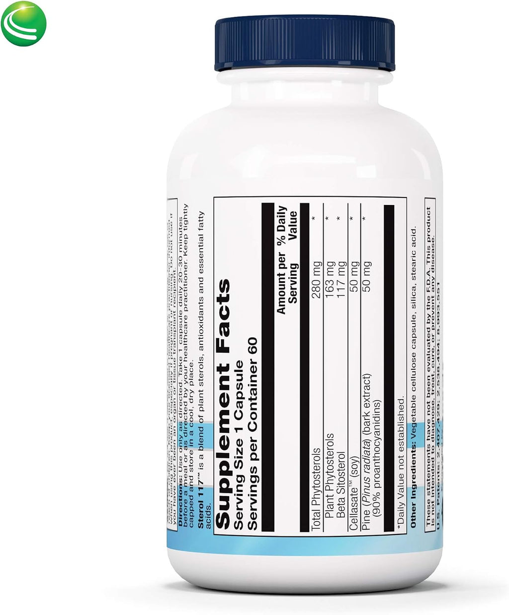 Nutra BioGenesis Sterol 117 - Suplemento de Fitoesteroles y Corteza de Pino - 60 Cápsulas Vegetarianas
