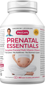 ANDREW LESSMAN Prenatal Essentials 360 Cápsulas - Vitaminas Prenatales Completas sin Aditivos
