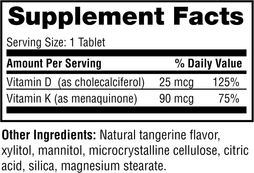 Twinlab Vitamina D3 1000 + K2 en comprimidos - 60 comprimidos