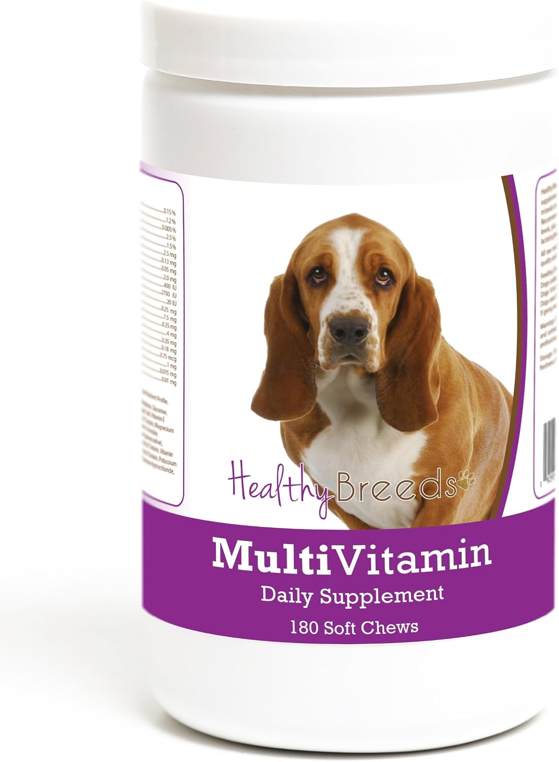 Healthy Breeds Basset Hound Multivitamin Soft Chew for Dogs 180 Count – Image 1
