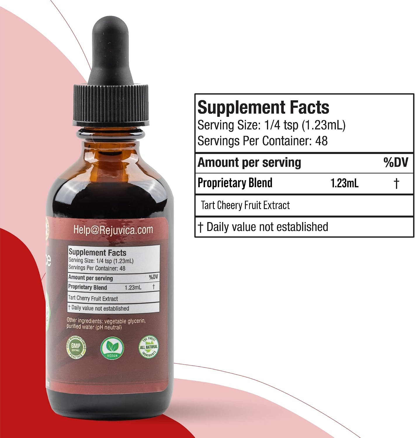 Rejuvica Health Cherry Force - Extracto Avanzado de Cereza Ácida - Cerezas Reales - Rico en Fitonutrientes - Extracto Líquido para Mejor Absorción (2 Fl Oz, Pack de 3)