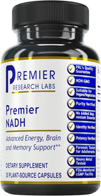 NADH 10 mg - 30 Cápsulas Vegetales - Premier Research Labs