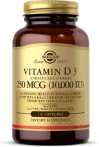 Solgar Vitamina D3 (Colecalciferol) 10.000 UI, 120 Cápsulas Blandas