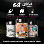 Gamer Supps GG Energy - Grandma's Ashes (100 Servicios) - Mezcla de energía y nootrópicos para gaming, baja en calorías, sin azúcar, con cafeína y vitaminas