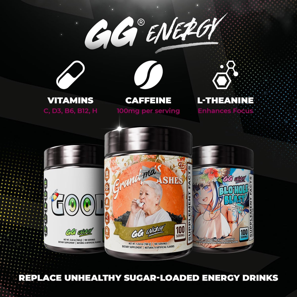 Gamer Supps GG Energy - Grandma's Ashes (100 – Sin rellenos ni ingredientes artificiales innecesarios. – Image 8