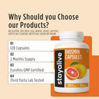 STAY ALIVE Pure Diosmin Complex 1000mg - 120 Cápsulas con Bioflavonoides Cítricos
