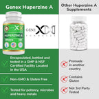 Genex Formulas Huperzina A 200mcg - 120 Cápsulas | Nootrópico para Memoria y Enfoque