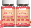Agumoon Vitamina D3 K2 Gomitas para Adultos - 5000IU D3 + 200mcg K2 (MK-7) con Calcio, Magnesio, Omega-3 - 120 Gomitas