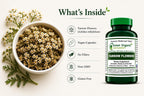 Yarrow Flower (Milenrama), 90 Cápsulas Vegetales, No OGM, Sin Gluten