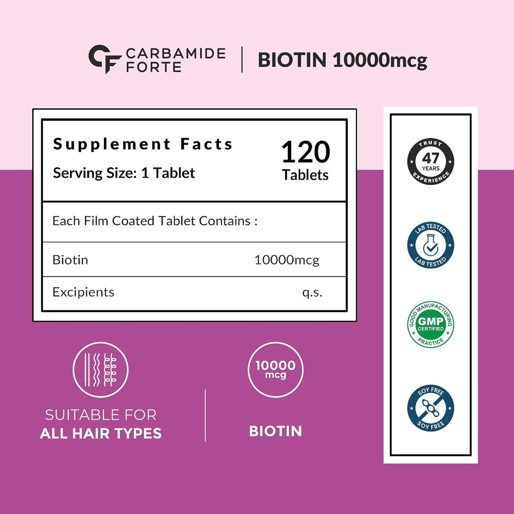 Carbamide Forte Biotinova Biotina 10000mcg - 120 Comprimidos Veganos