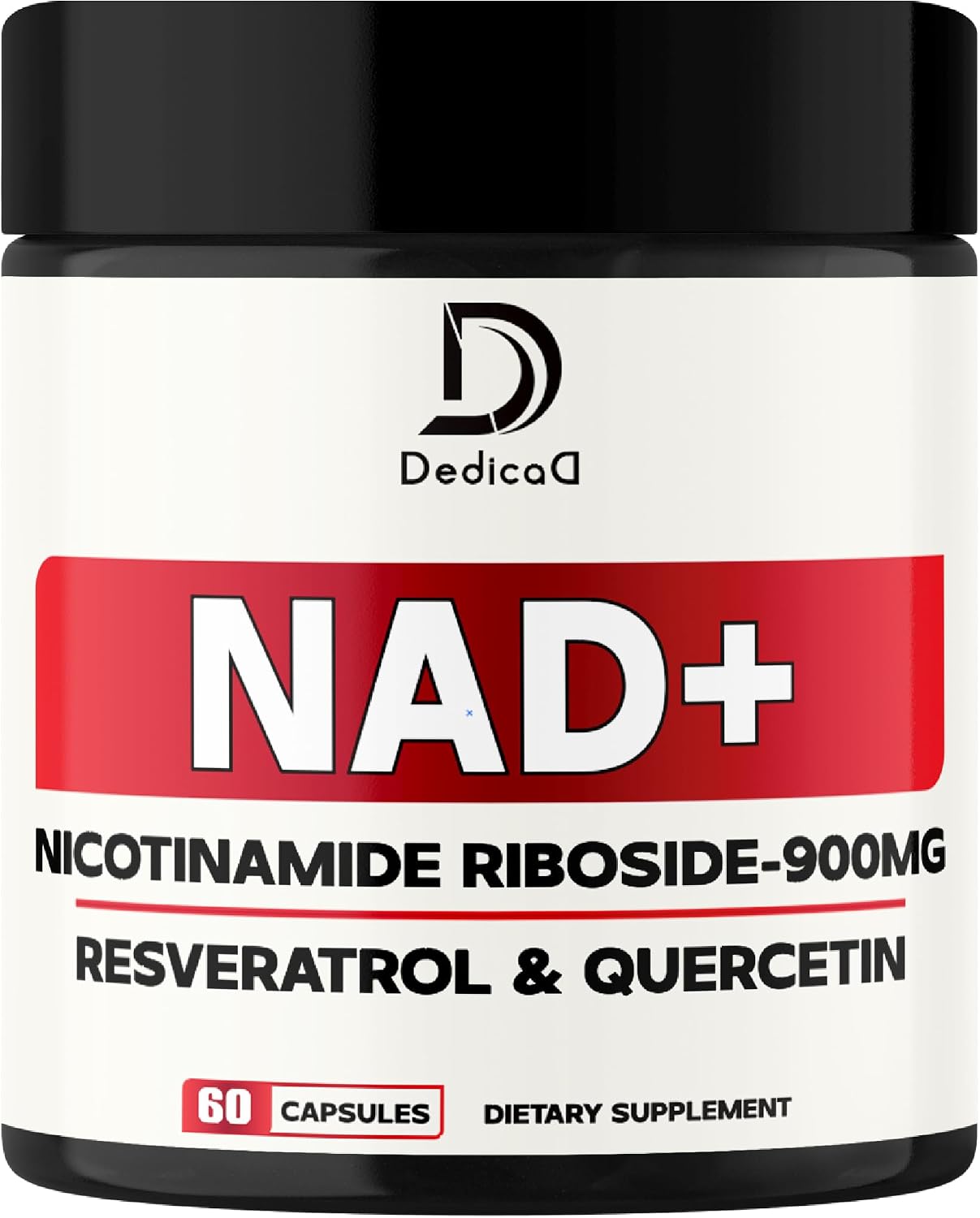 DEDICAD Suplemento NAD con Nicotinamida Ribósido, Trans-Resveratrol y Quercetina - 90 Cápsulas