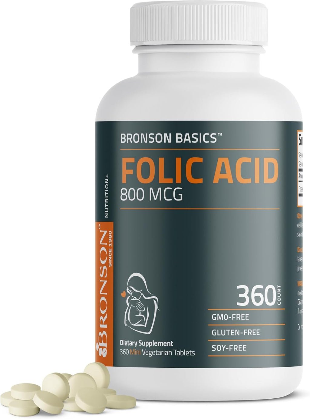 Bronson Ácido Fólico 800 mcg – 360 Comprimidos