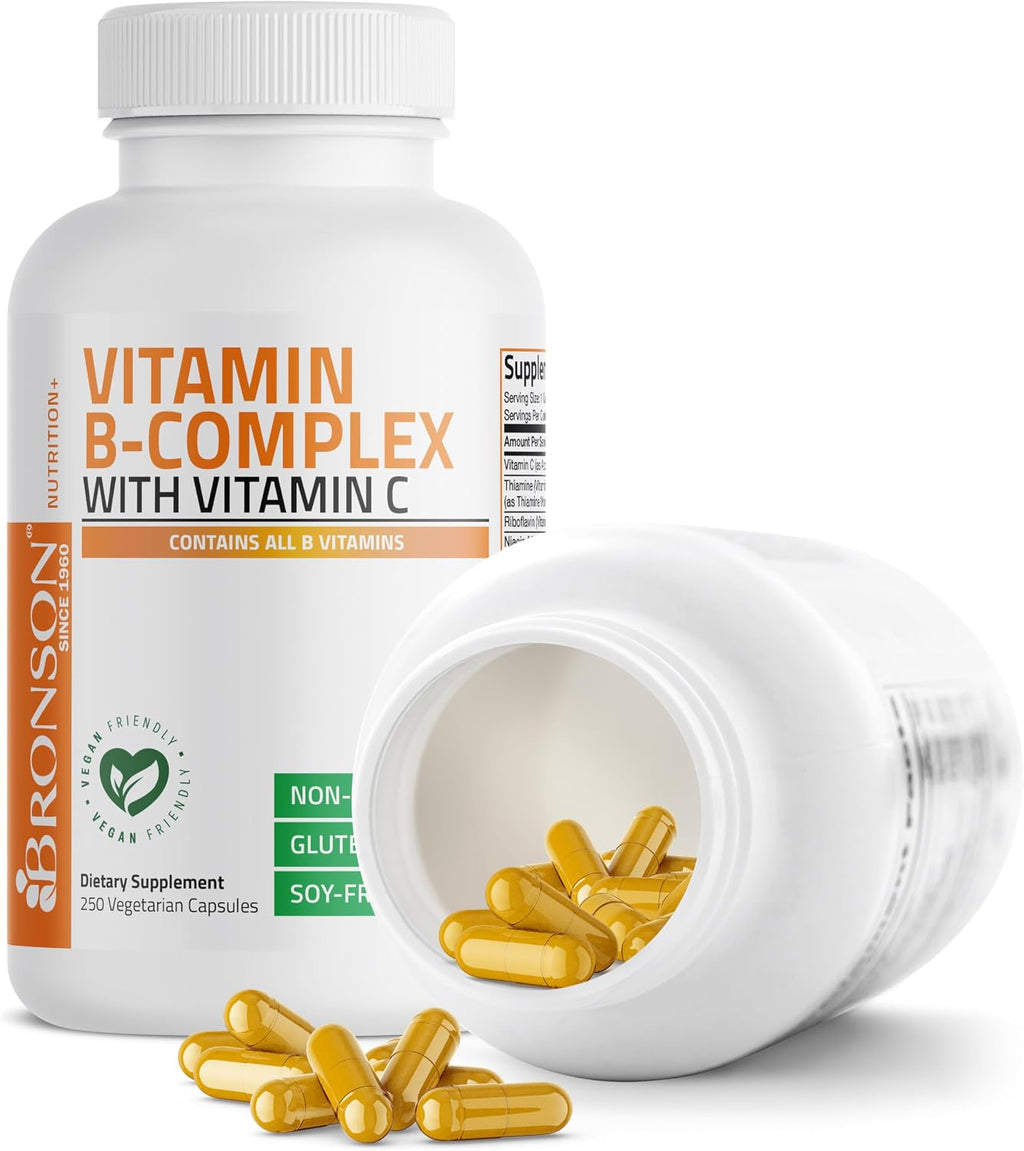 Bronson Complejo B con Vitamina C – 250 Cápsulas Vegetarianas