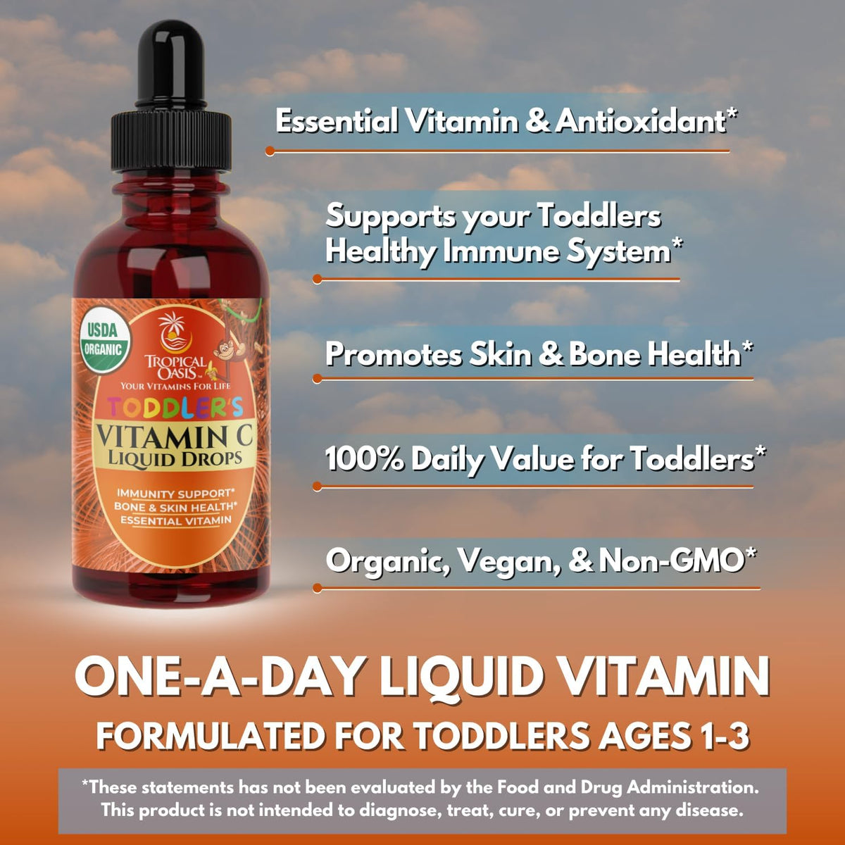 Gotas de Vitamina C Orgánicas USDA para Niños Pequeños | Apoya el Sistema Inmunitario | Vegano | Sin OMG | Sin Gluten | 60 – Image 5