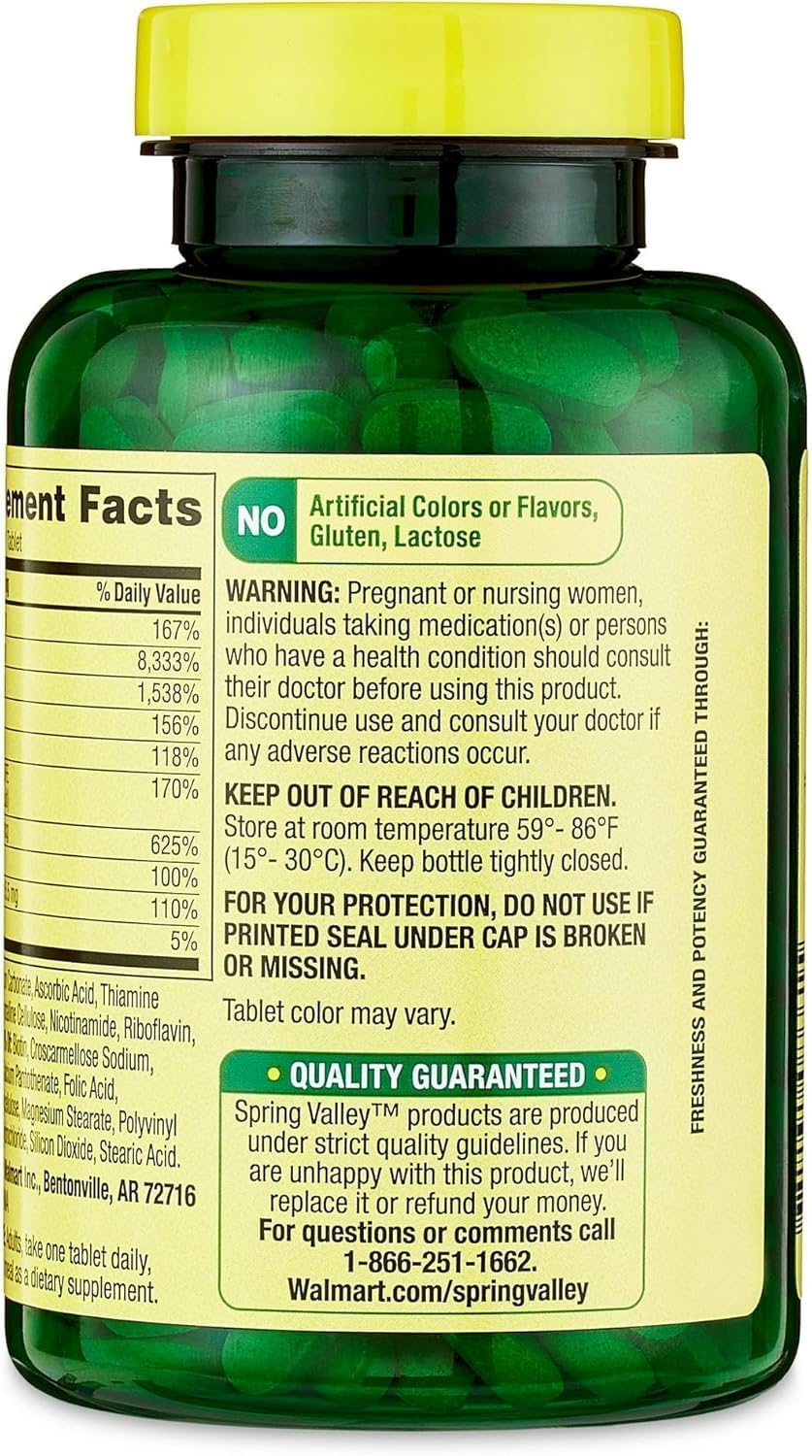 Super Vitamin B Complex Spring Valley - 250 Comprimidos
