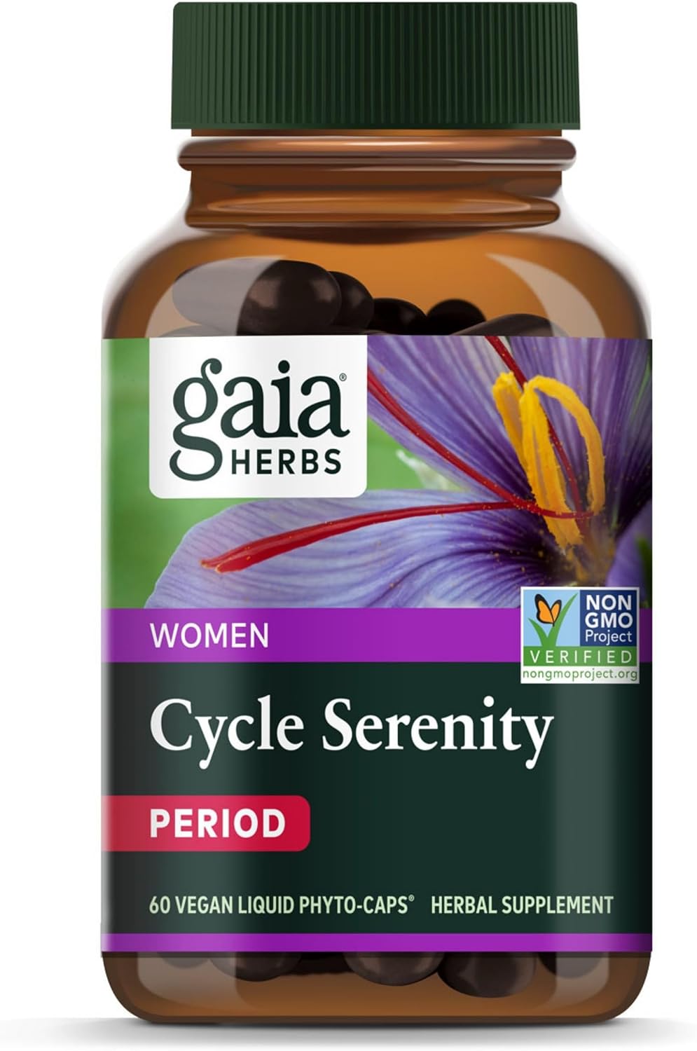 Gaia Herbs Period Cycle Serenity - 60 Cápsulas Veganas Líquidas