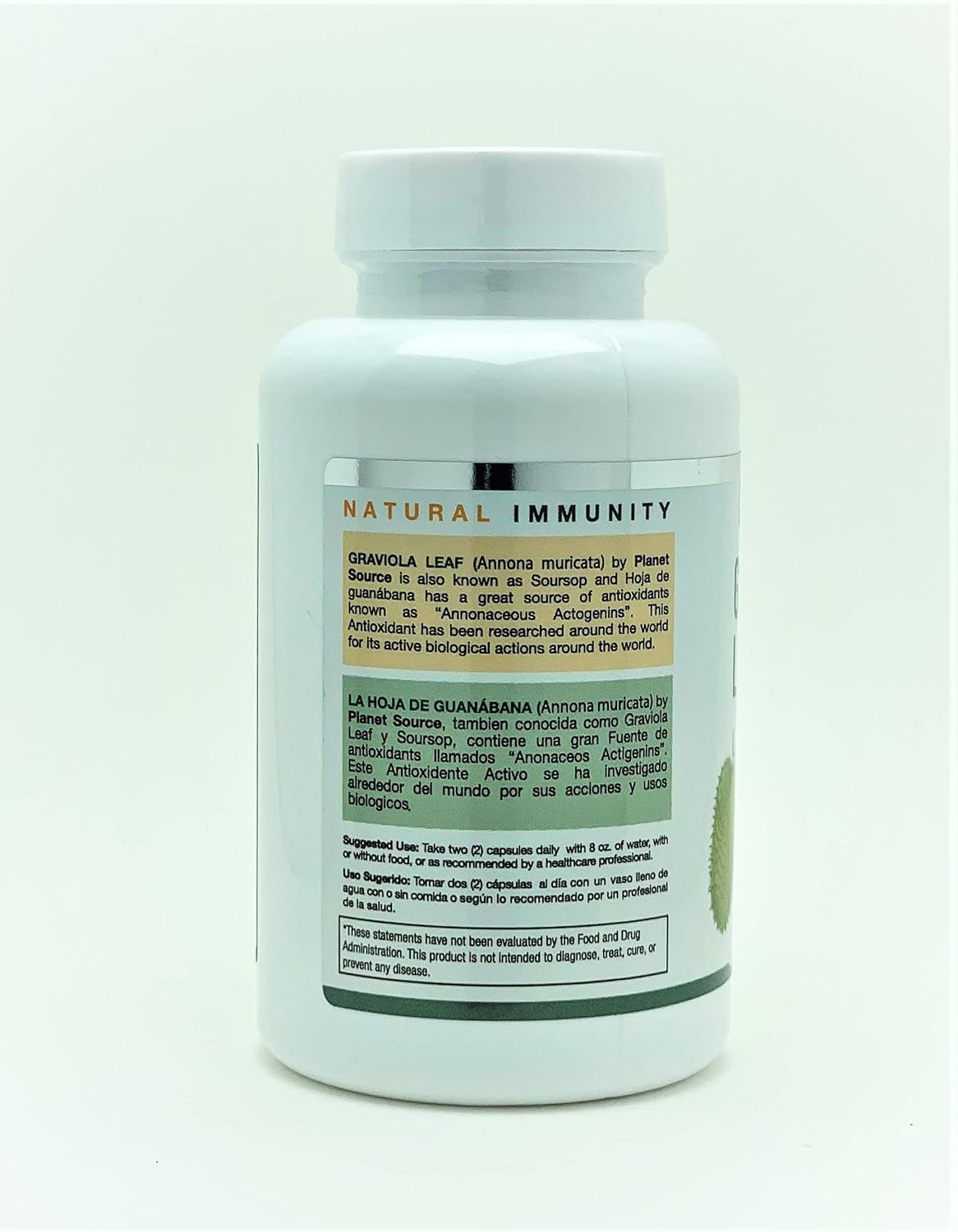 Planet Source Graviola Leaf (Annona muricata) - 1400 mg - 60 Cápsulas Vegetales
