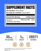 Vitamina A Palmitato en Polvo (Retinol Palmitato) - 35 mg por ración, 1 kg