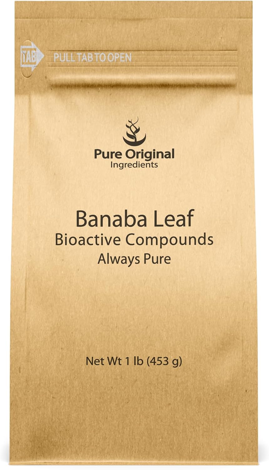 PURE ORIGINAL INGREDIENTS Polvo de Hoja de Banaba (454 g) - Siempre Puro, Sin Rellenos ni Aditivos, No OGM