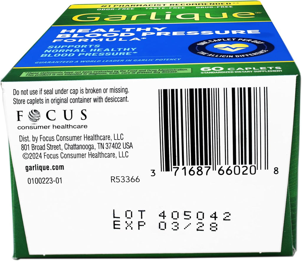Garlique Fórmula para Presión Arterial Saludable - 60 Comprimidos (Pack de 2)