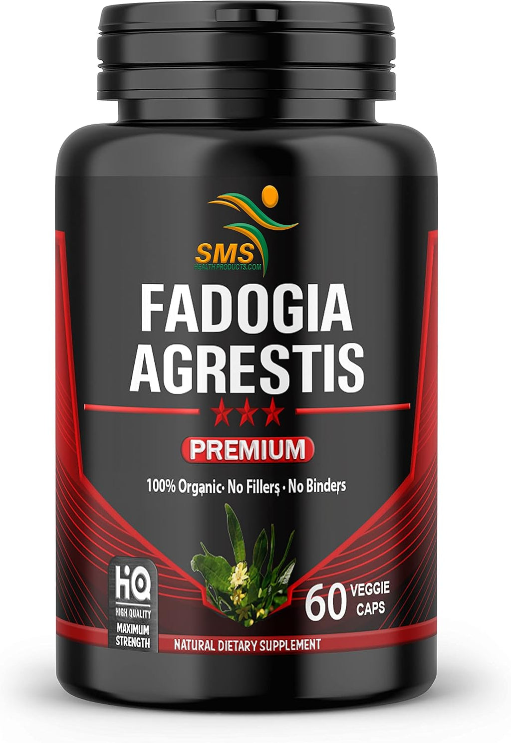Fadogia Agrestis Extracto en Cápsulas (Máxima Potencia) 1,000mg por Servicio | Apoya el Rendimiento Deportivo, Fuerza, Impulso | Orgánico, Probado por Terceros, Sin Gluten, 60 Cápsulas Veganas