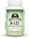 Source Naturals Vegan True B-125, Supports Energy Production*, 125 mg - 60 Tablets