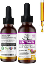 Milk Thistle para Perros y Gatos - Limpieza Hepática y Soporte Renal con Diente de León | Sabor Bacon | 60 ml