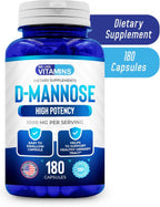 D-Mannose 1000mg Capsules - 180 Vegetable Capsules - Nutritional Supplement