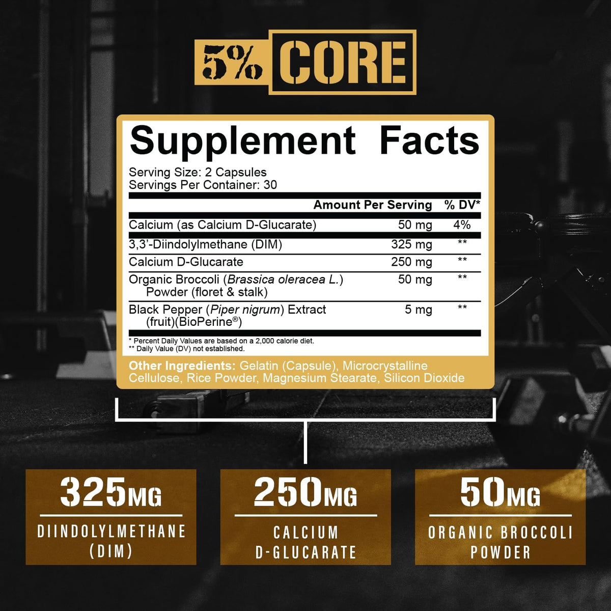 5% Nutrition Core DIM – Suplemento para la Regulación de Estrógenos – 60 Cápsulas Veganas – Image 2