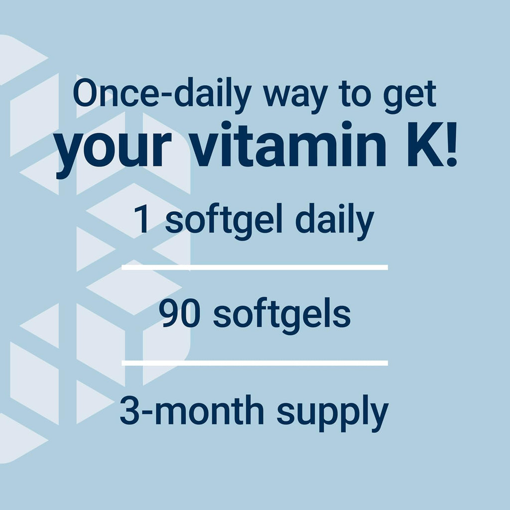Life Extension Super K - Complejo de Vitamina K1 y K2, 2000 mcg K1 y 1180 mcg K2, 90 Cápsulas Blandas