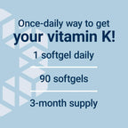 Life Extension Super K, Suplemento de Vitamina K, 2000 mcg Vitamina K y 1180 mcg Vitamina K2, Salud Cardíaca, Una Vez al Día, 90 Cápsulas Blandas