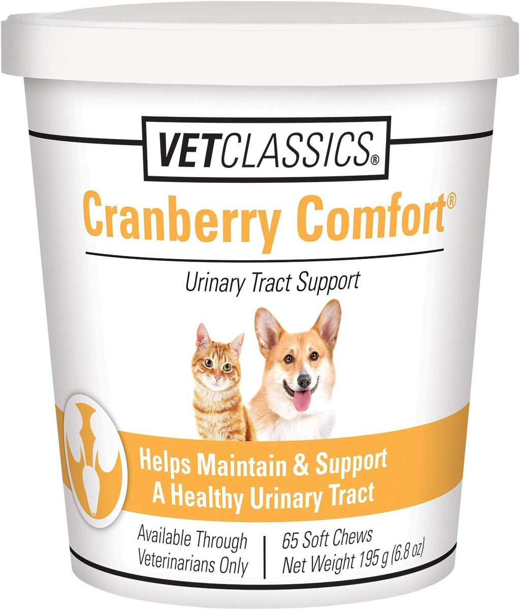 Vet Classics Cranberry Comfort Suplemento Urinario para Perros y Gatos – 65 Masticables Blandos