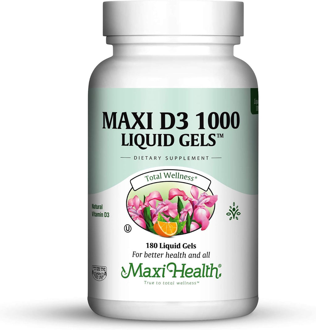 Maxi Health Vitamina D3 1000 UI - 180 Cápsulas Blandas
